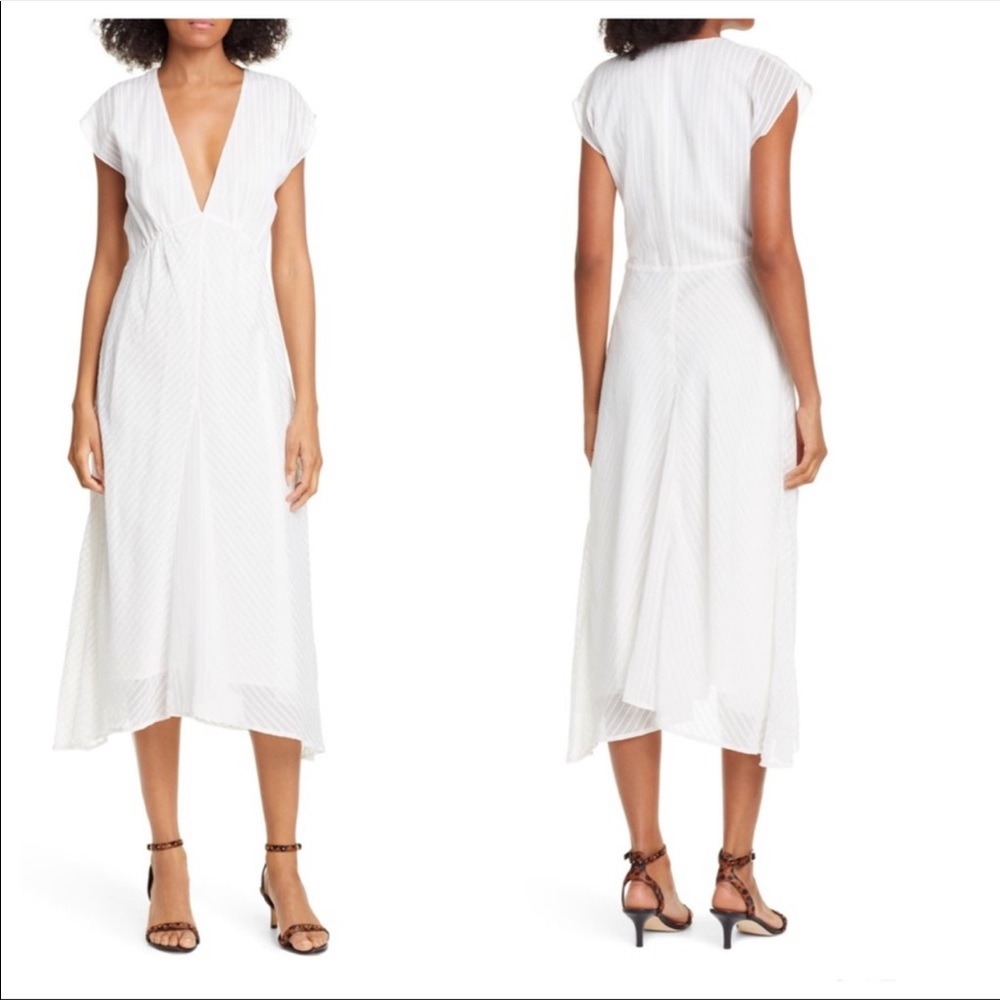 Joie | Shaeryl White Stripe Midi Summer Dress XS